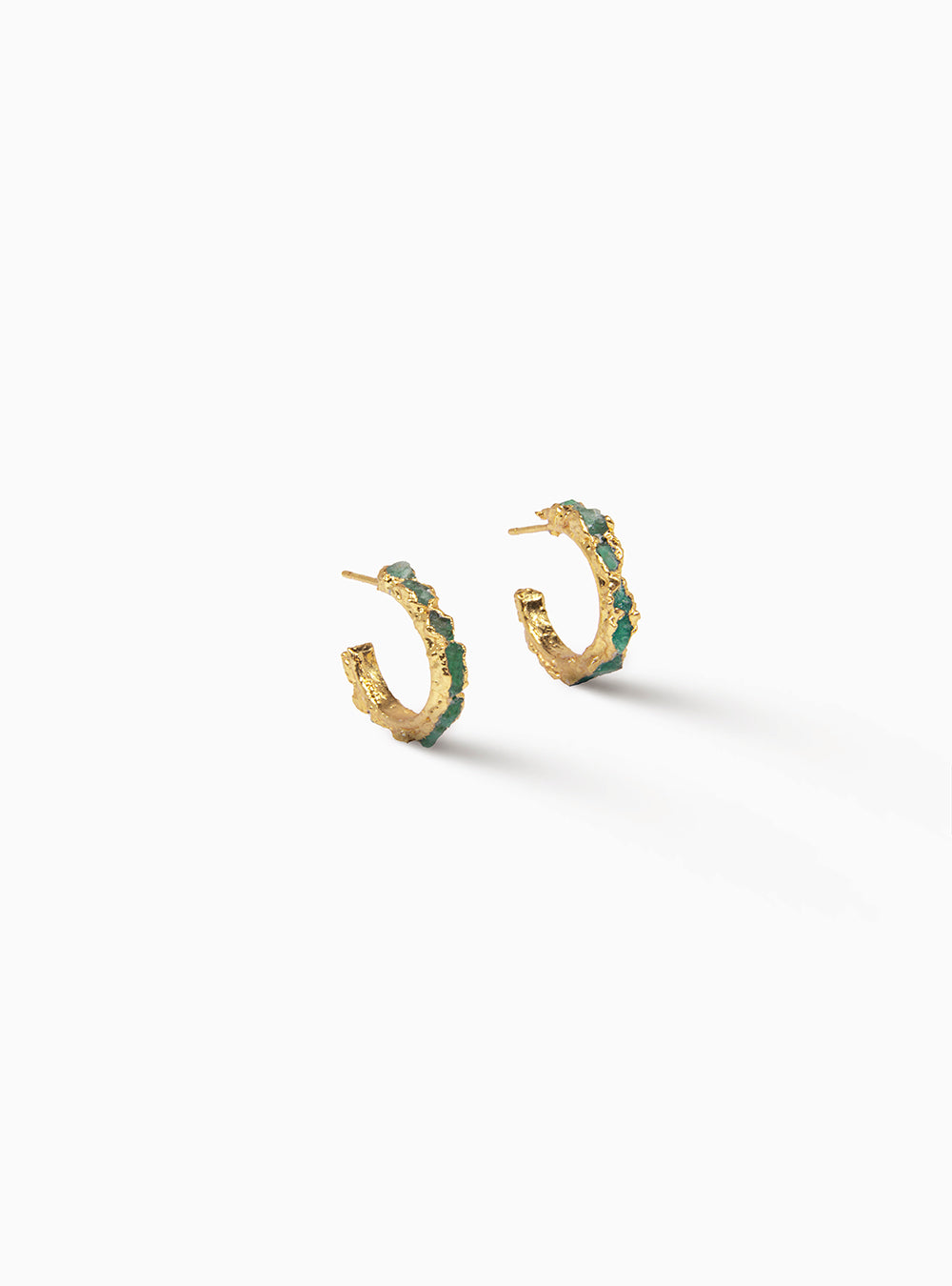 Mini Electro Emerald Hoops