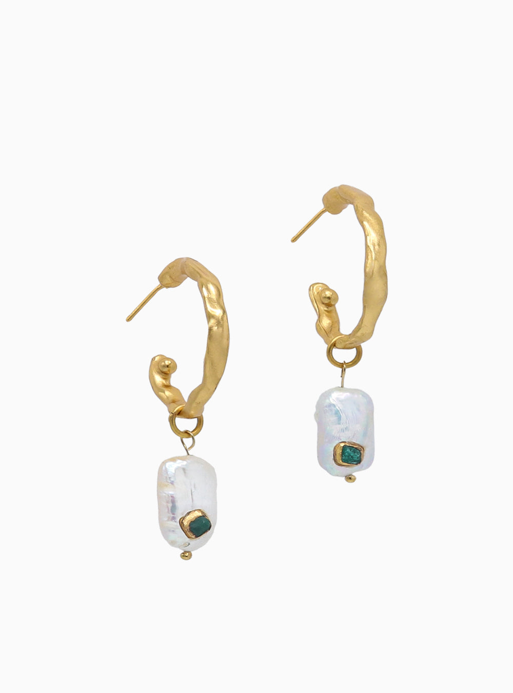 Darya Mid Emerald Hoops