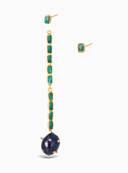 Nightfall Maxi Emerald Earrings 